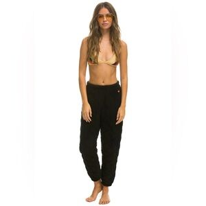 Aviator Nation Quilted Black Sweatpants